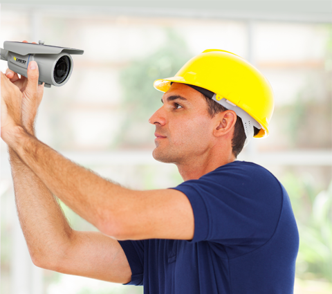 CCTV Tech Installing Crest Camera